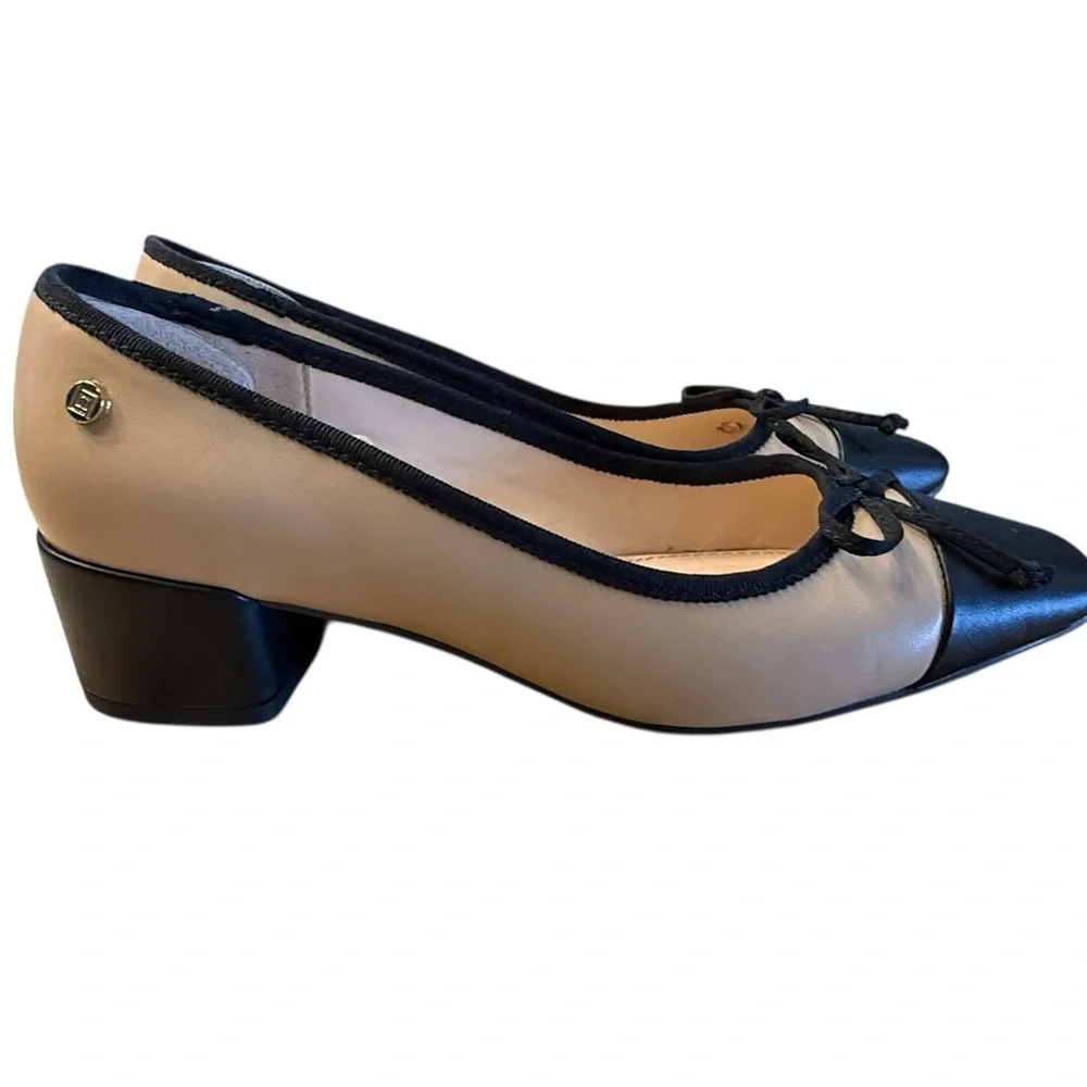 Liz Claiborne Two-Tone Beige and Black Low Heel Pumps